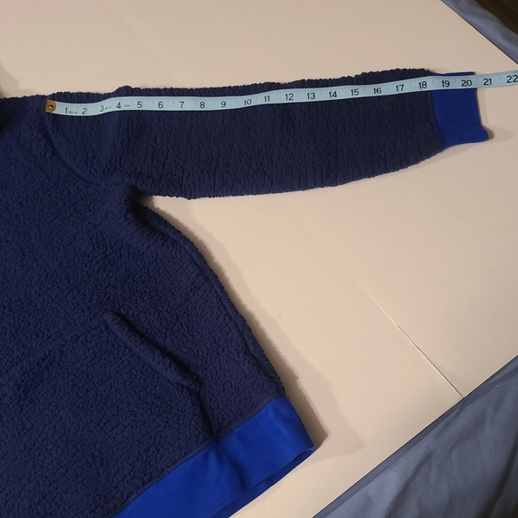 Lands End Kids Unisex Blue Hooded, Pockets Fleece Pullover Jacket NWT L 10-12 - Picture 9 of 10